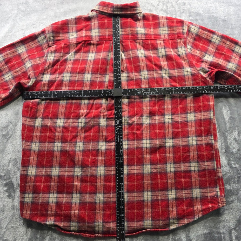 Carhartt Flannel Shirt 2XL Red Mens Relaxed Fit Cotton Plaid Workwear Button Up - Picture 8 of 10